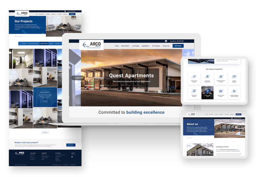 Hahlobit created the website for construction company ARCO to present their services